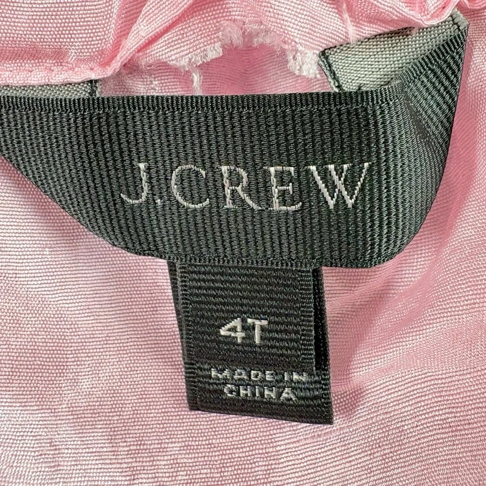 J.Crew Blouse‎ Women's 4T Pink Silk Off Shoulder Peasant Cottagecore Romantic